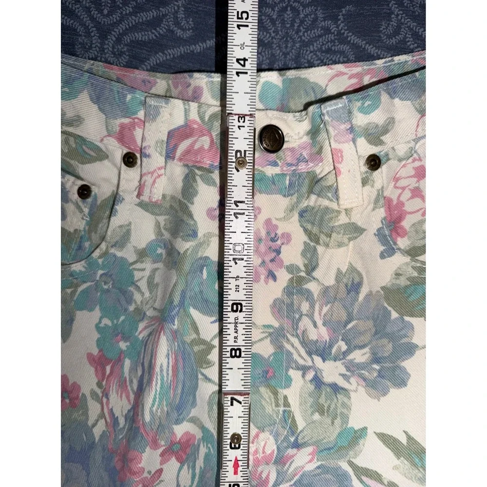 Vintage Zena High Waisted Floral Denim Shorts Size 10 90s Mom Jorts EUC‎